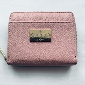 Nanette Lepore Pebbled Vegan Leather Zip Around Pink Wallet